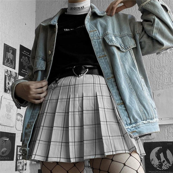 High Waist Plaid Skirt