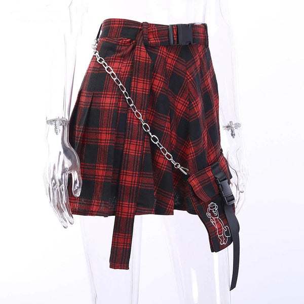 Dark Plaid Vintage Gothic Harajuku Skirt