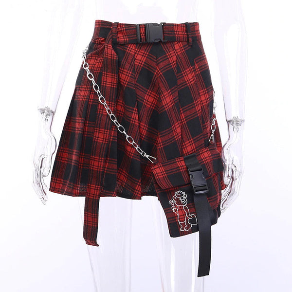 Dark Plaid Vintage Gothic Harajuku Skirt