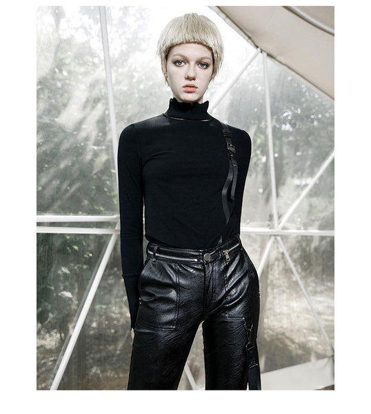 Punk Cargo PU Leather Pants