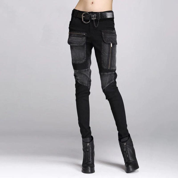 Black Pencil Pants for Women / Rock Style Loose Harem Women's Pants