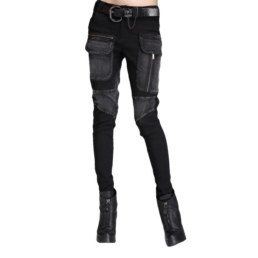 Black Pencil Pants for Women / Rock Style Loose Harem Women's Pants