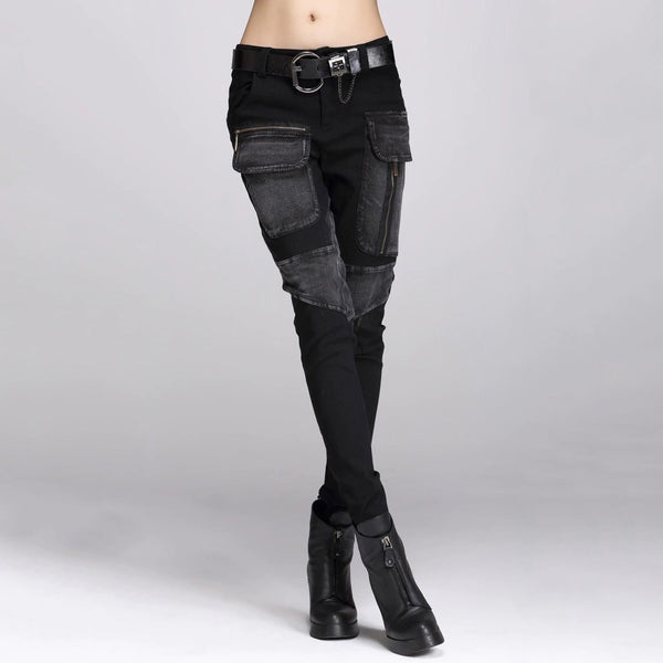 Black Pencil Pants for Women / Rock Style Loose Harem Women's Pants