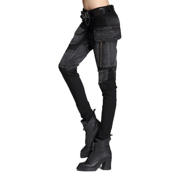 Black Pencil Pants for Women / Rock Style Loose Harem Women's Pants