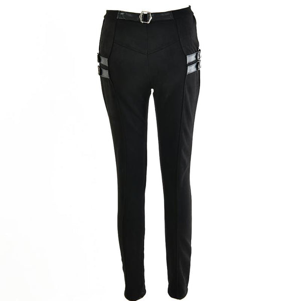 Skinny Pencil Pants for Women / High Waist Ladies Trousers / Zipper Buckle Solid Pants