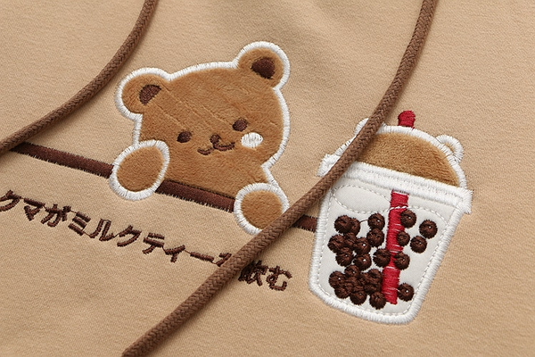 Japanese Bubble Tea Bear Oversized Hoodies