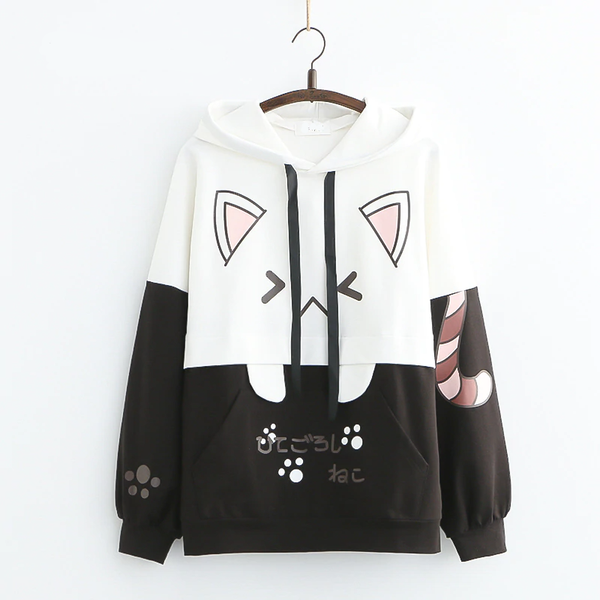 Japanese Anime Cat Oversized Hoodie