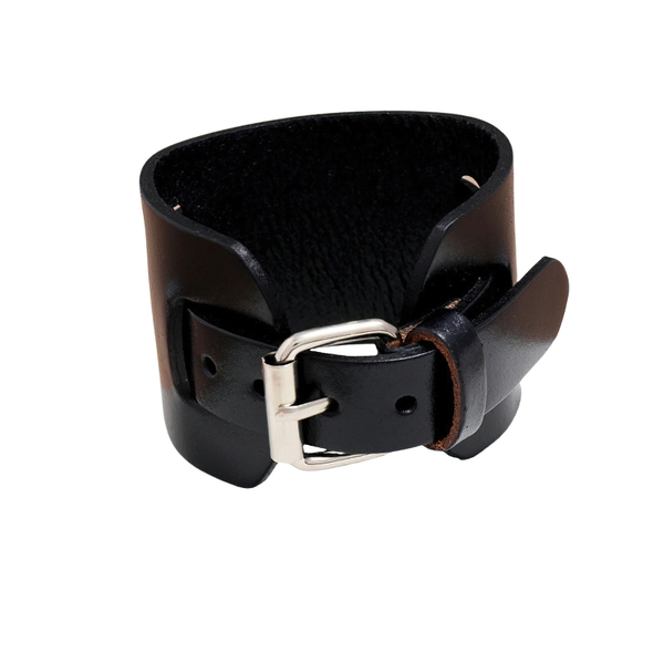 Fashion Wide Genuine Leather Bracelet / Brown Black Cuff Bracelets / Punk Wristbands