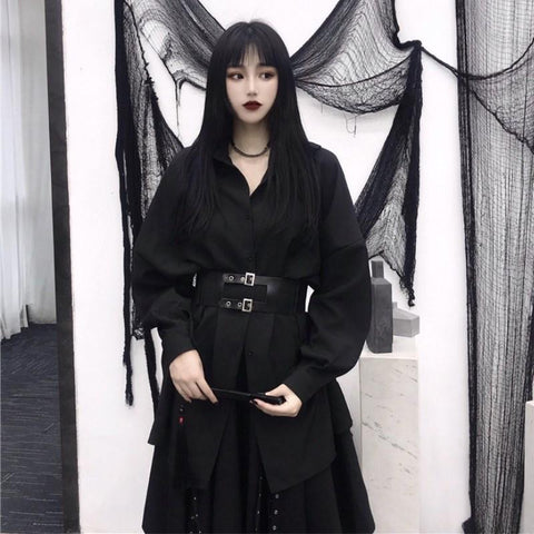 Hong Kong Set Black Shirt Skirt