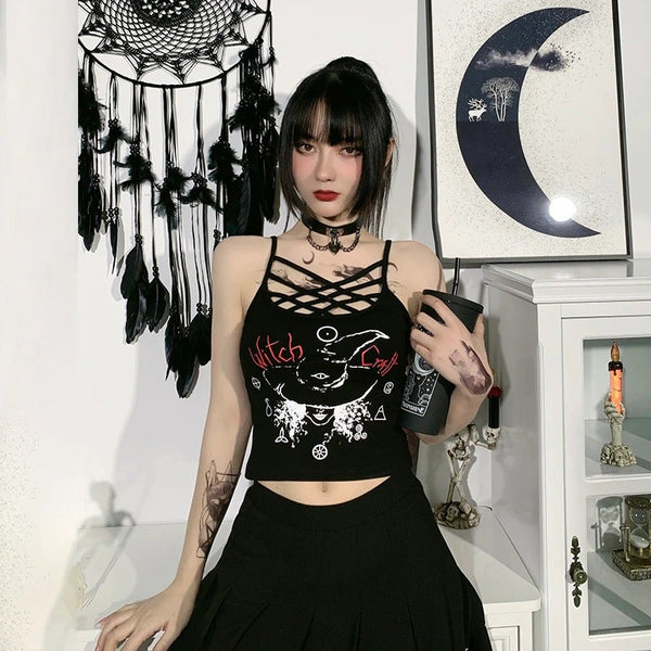 'Witch Craft' Black Camis