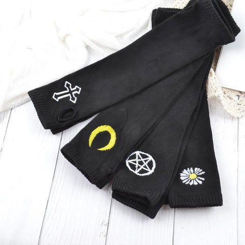 Dark Sleeve Moon/Daisy/Cross/Five-pointed Star