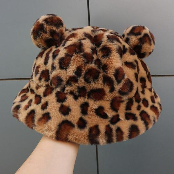 Kawaii Faux Fur Bear Bucket Hat