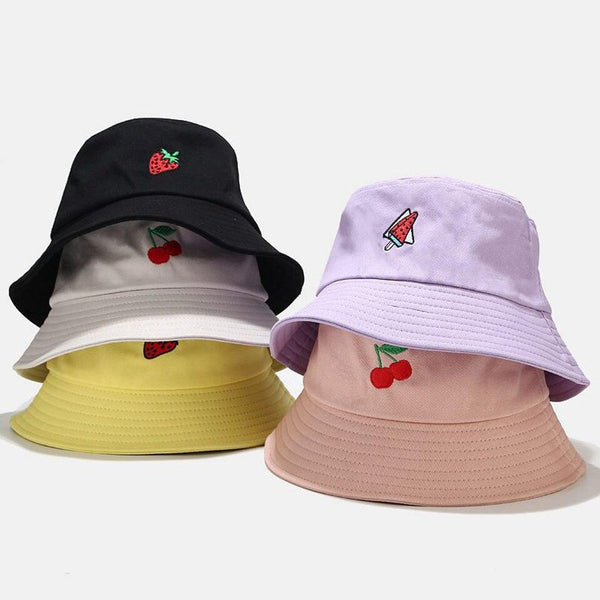 Kawaii Pastel Fruit Bucket Hat