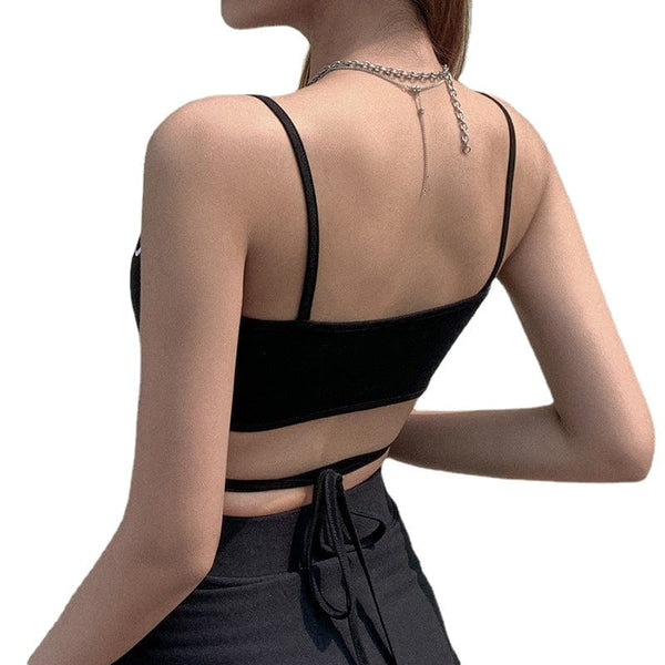 Women's Grunge Strappy Plunging Bustier