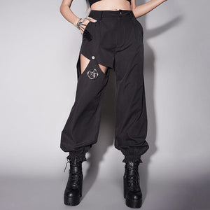 Women's Punk Cutout Cargo Pants