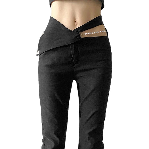 Women's Punk Cutout High-waisted Bell-bottoms