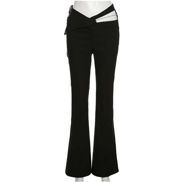 Women's Punk Cutout High-waisted Bell-bottoms