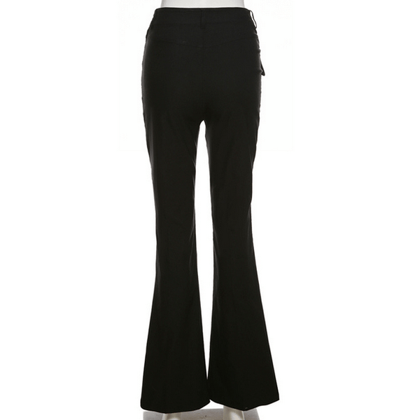 Women's Punk Cutout High-waisted Bell-bottoms