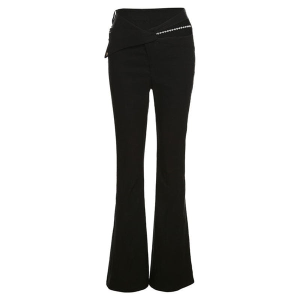 Women's Punk Cutout High-waisted Bell-bottoms