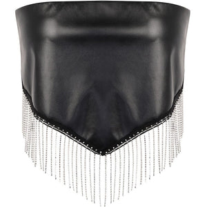 Women's Punk Fringes Faux Leather Bustier