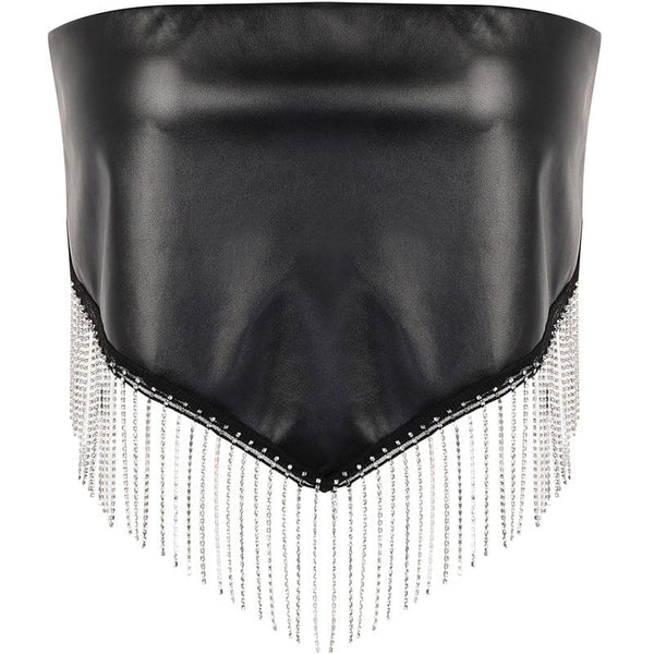 Women's Punk Fringes Faux Leather Bustier