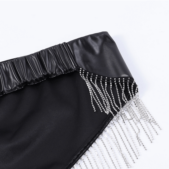 Women's Punk Fringes Faux Leather Bustier