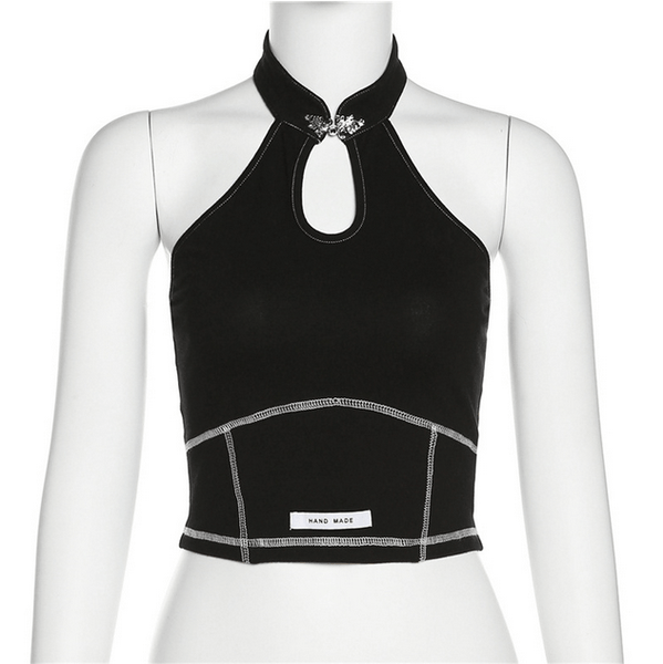 Women's Punk Halterneck Cutout Bustier