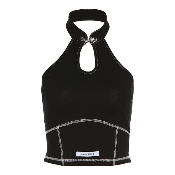 Women's Punk Halterneck Cutout Bustier