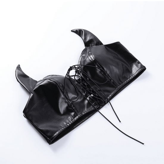 Women's Punk Little Devil Faux Leather Buistier