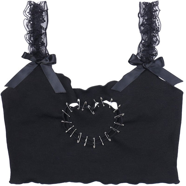 Women's Punk Love Heart Hollow Bustier