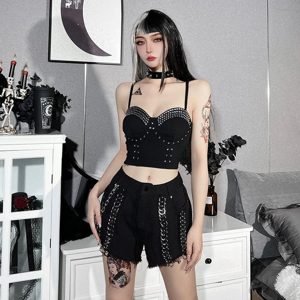 Women's Punk Rivets Bustier