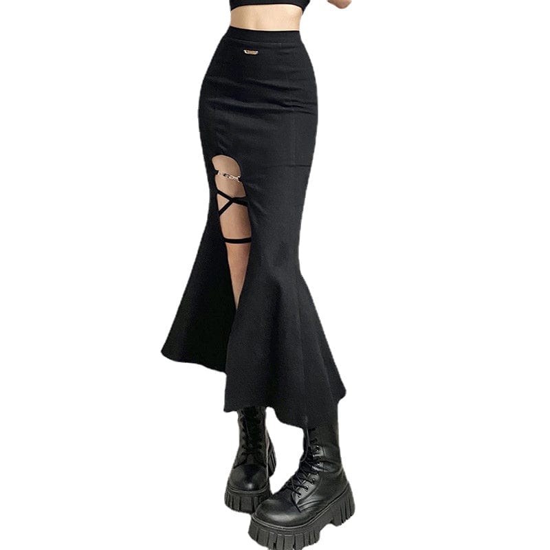 Women's Punk Side Slit Fishtail Skirt