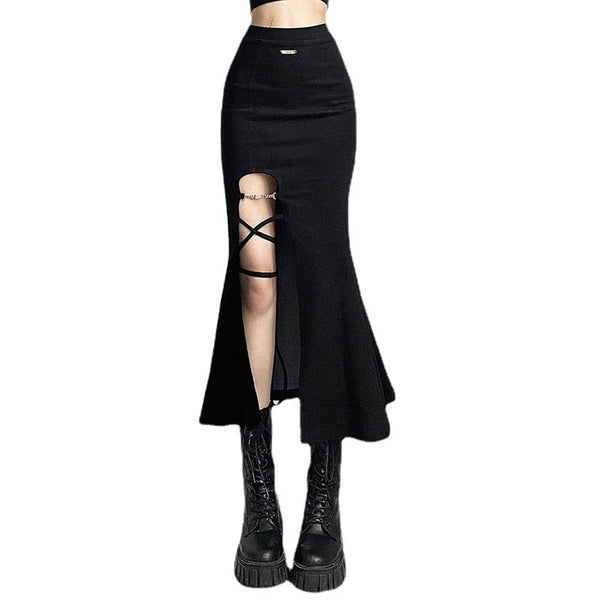 Women's Punk Side Slit Fishtail Skirt