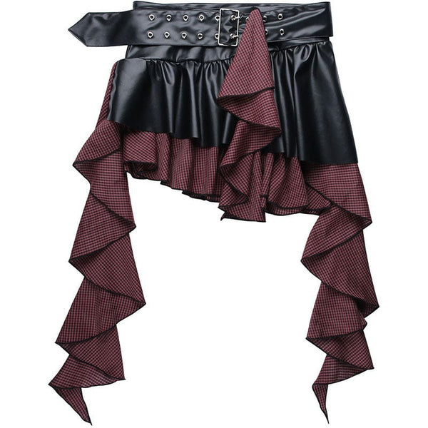 Women's Steampunk Irregular Hem Ruffles Skirt