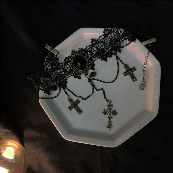 Dark Cross Choker