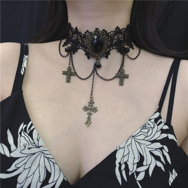 Dark Cross Choker