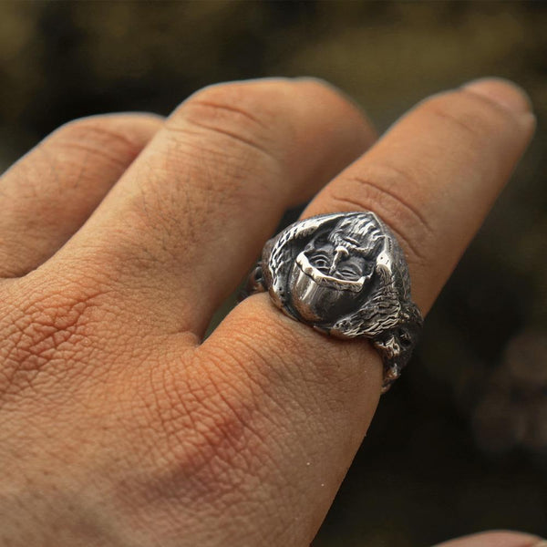 North Mythology Viking Wolf Ring / Stainless Steel Scandinavian Jewelry