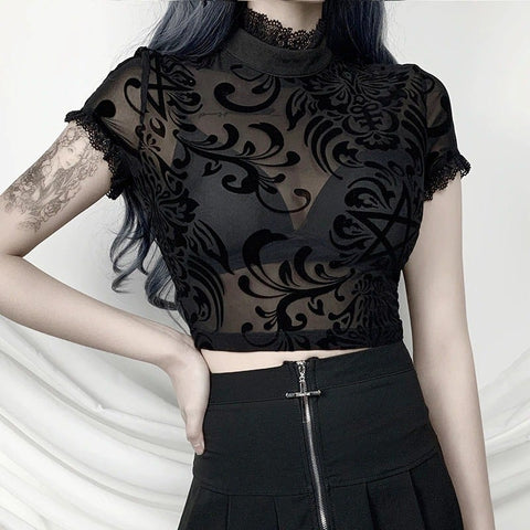 Lace Black Tops