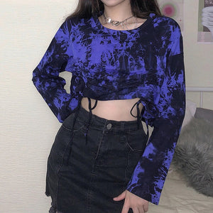 Tie Dye Printing Gothic Sweatshirt