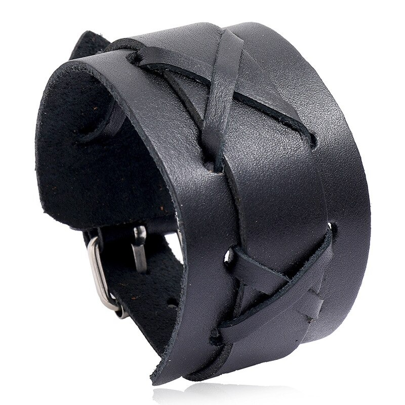 Popular Genuine Leather Bangle / Punk Rock Wide Bracelets for Men and Women