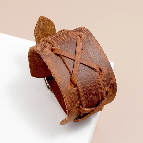 Popular Genuine Leather Bangle / Punk Rock Wide Bracelets for Men and Women