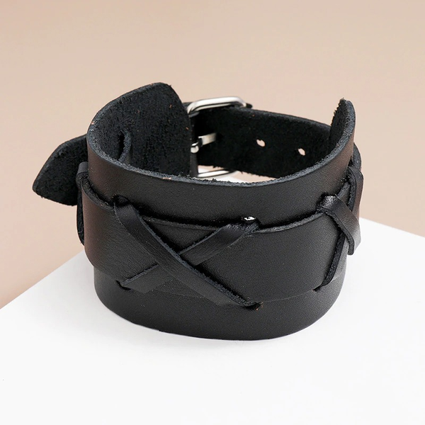 Popular Genuine Leather Bangle / Punk Rock Wide Bracelets for Men and Women