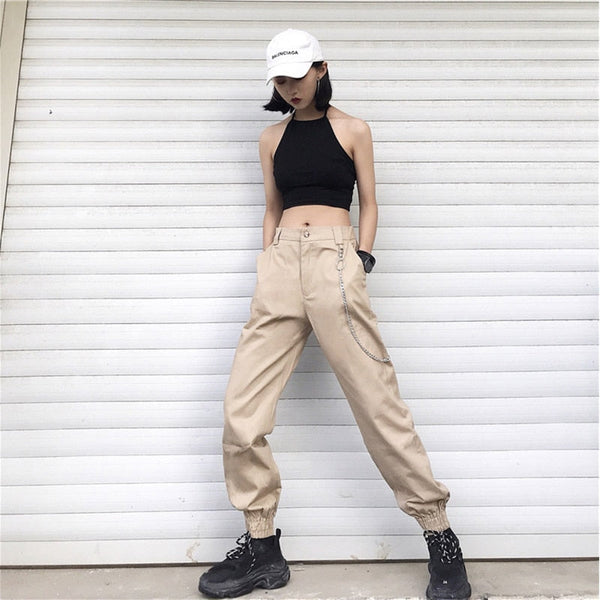 Solid color loose harem pants