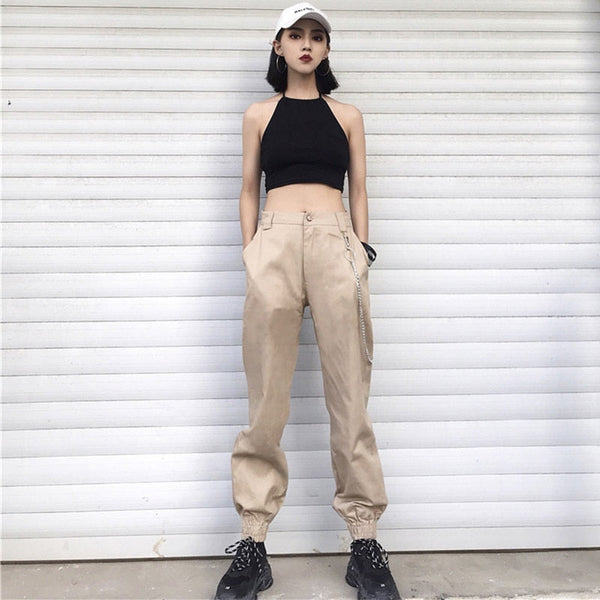 Solid color loose harem pants