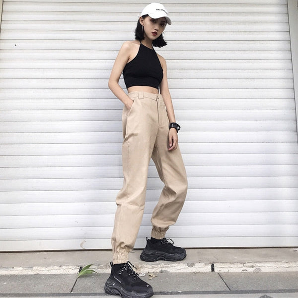 Solid color loose harem pants