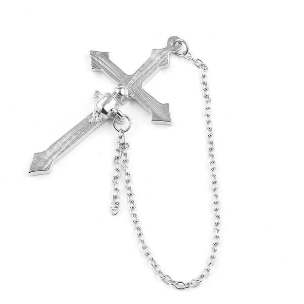 Chained Crossing Stud Earring