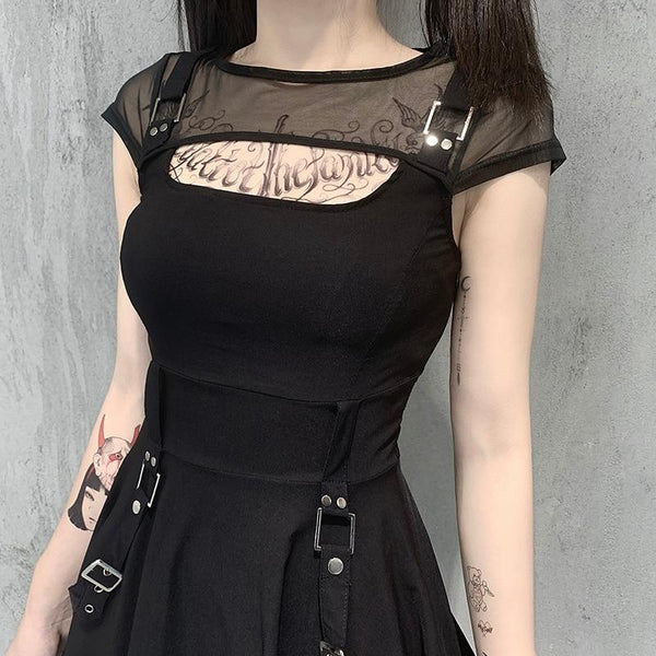 Unattainable Buckle Mini Dress