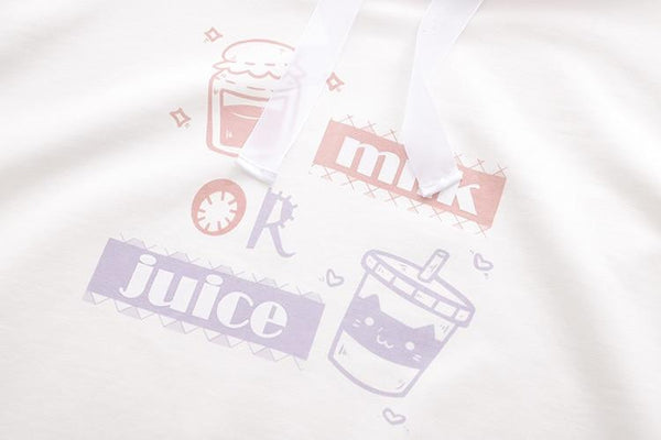 Cute 'Milk or Juice' Oversized Multicolored Hoodie