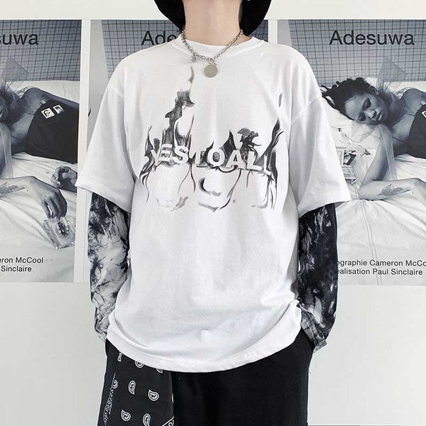 Graphic Harajuku Fake Two Pieces T-Shirt