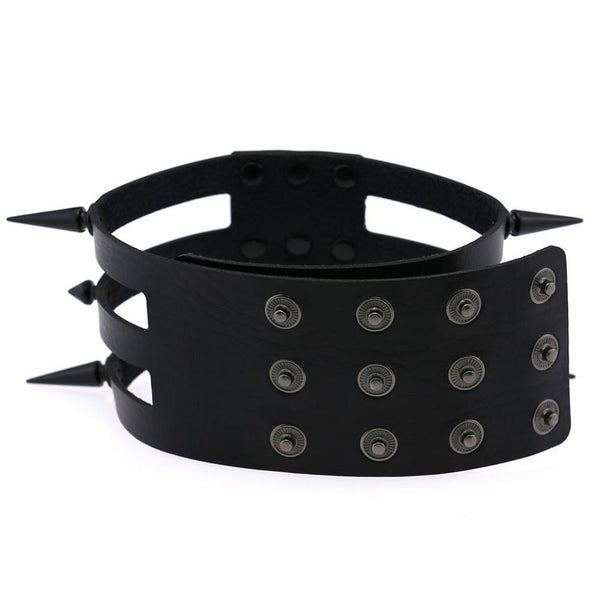 'Tortured' Black spike ring choker (14 Colours)